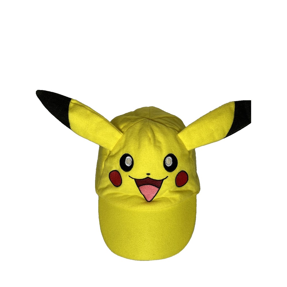 Pokémon Pikachu Hat Cap Youth Face With Ears Child Sized Yellow Halloween